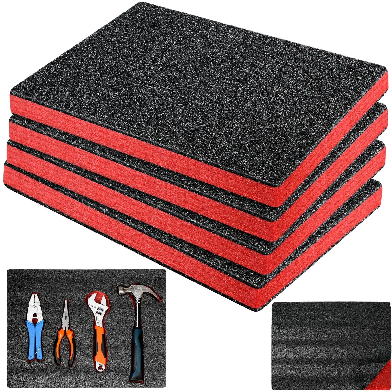 2/4 Pcs Cuttable Polyurethane Foam Pads Craft Foam Insert for Cases Packing Camera Toolbox Storage Wardrobe Cabinets Crafts