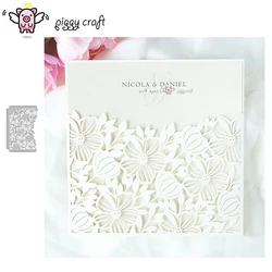 Piggy Craft metal cutting dies cut die mold Flower Border Frame Scrapbook paper craft knife mould blade punch stencils dies