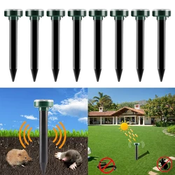 1/2/4/8 Solar Powered Ultrasonic Sonic Mole Pest Rodent Repeller Repellent Yard Outdoor Lamp Backyard Farmland Mouse Repeller