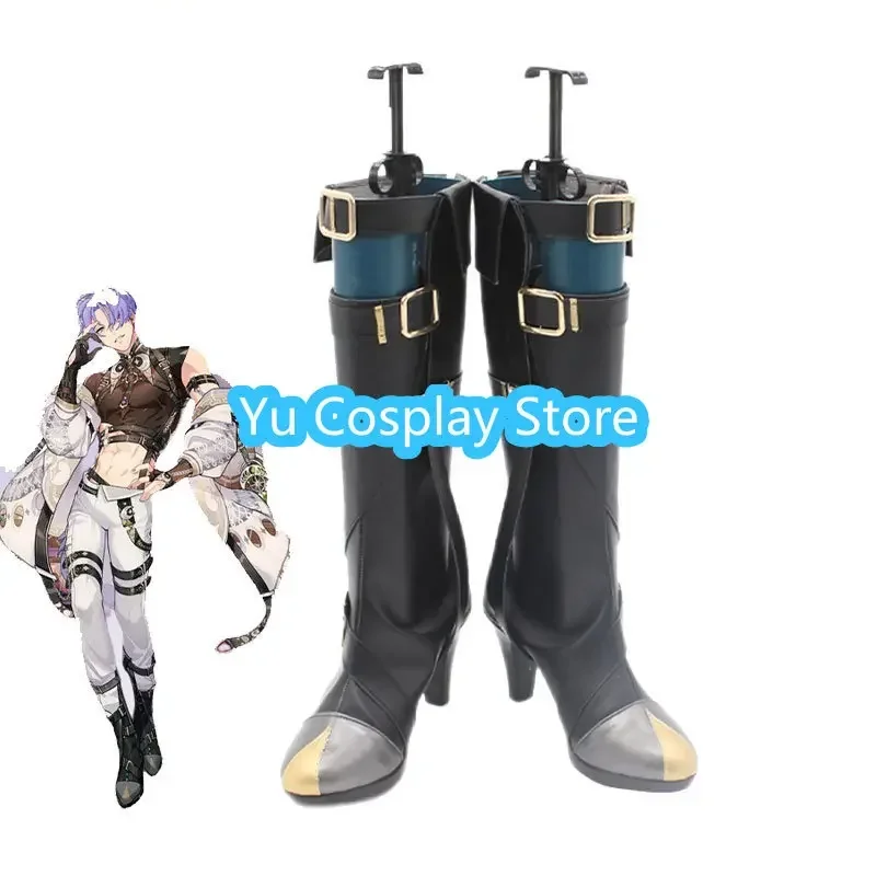 

Yu-Cosplay Game Nu: Carnival Kuya Cosplay Shoes High Heel PU Leather Shoes Halloween Carnival Boots Cosplay Prop Custom Made
