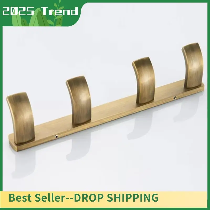 

AD33 HOT Bathroom Bronze Shelf Aluminum Alloy Shelves With Hooks Shampoo Holder Kitchen Storage Rack Key Hooks Gang Hook