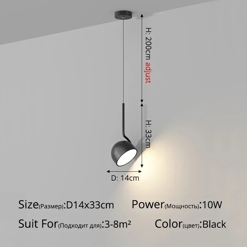 Original Minority Black White New ModernLiving Study Dining Room Bedroom Bedside Bar Loft Lamps Indoor LED Pendant Lighting