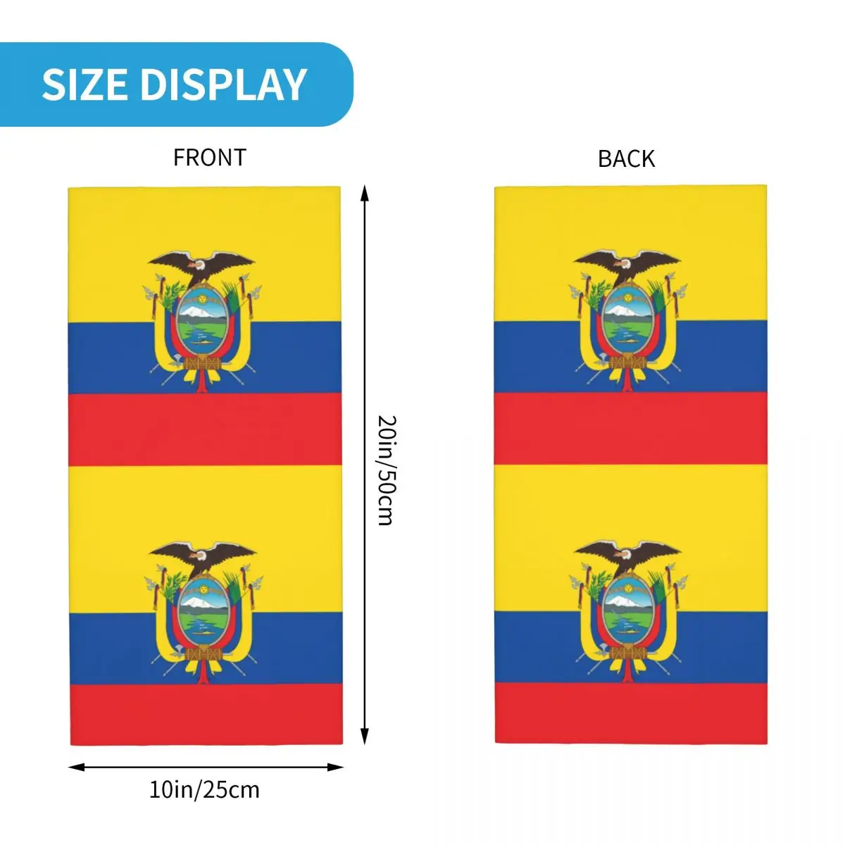 Ecuador Flag Bandana Winter Neck Warmer Men Windproof Wrap Face Scarf for Ski Gaiter Headband