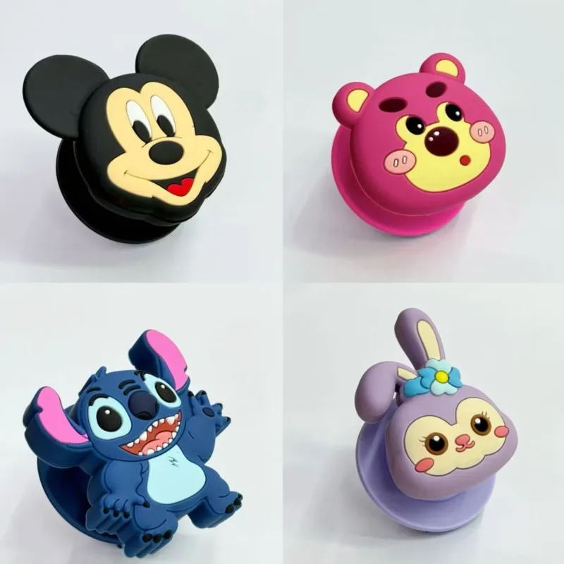 

Disney Cute 3D Cartoon Stitch Strawberry Bear Mickey Silicone For Magnetic Phone Grip For iPhone17 Wireless Charging Case Holder