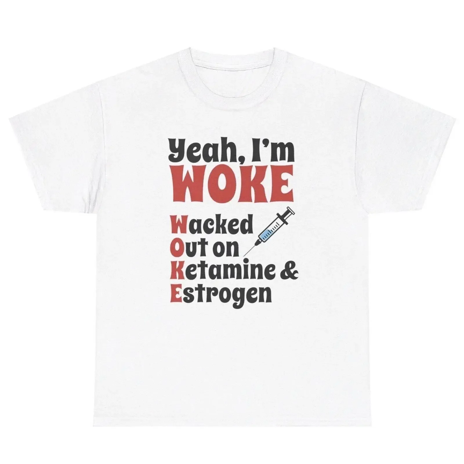Yeah I m Woke T Shirt lustig Weirdcore Ketamin seltsam spezifisch Dank Meme Humor vintage Washed Slightly Unisex