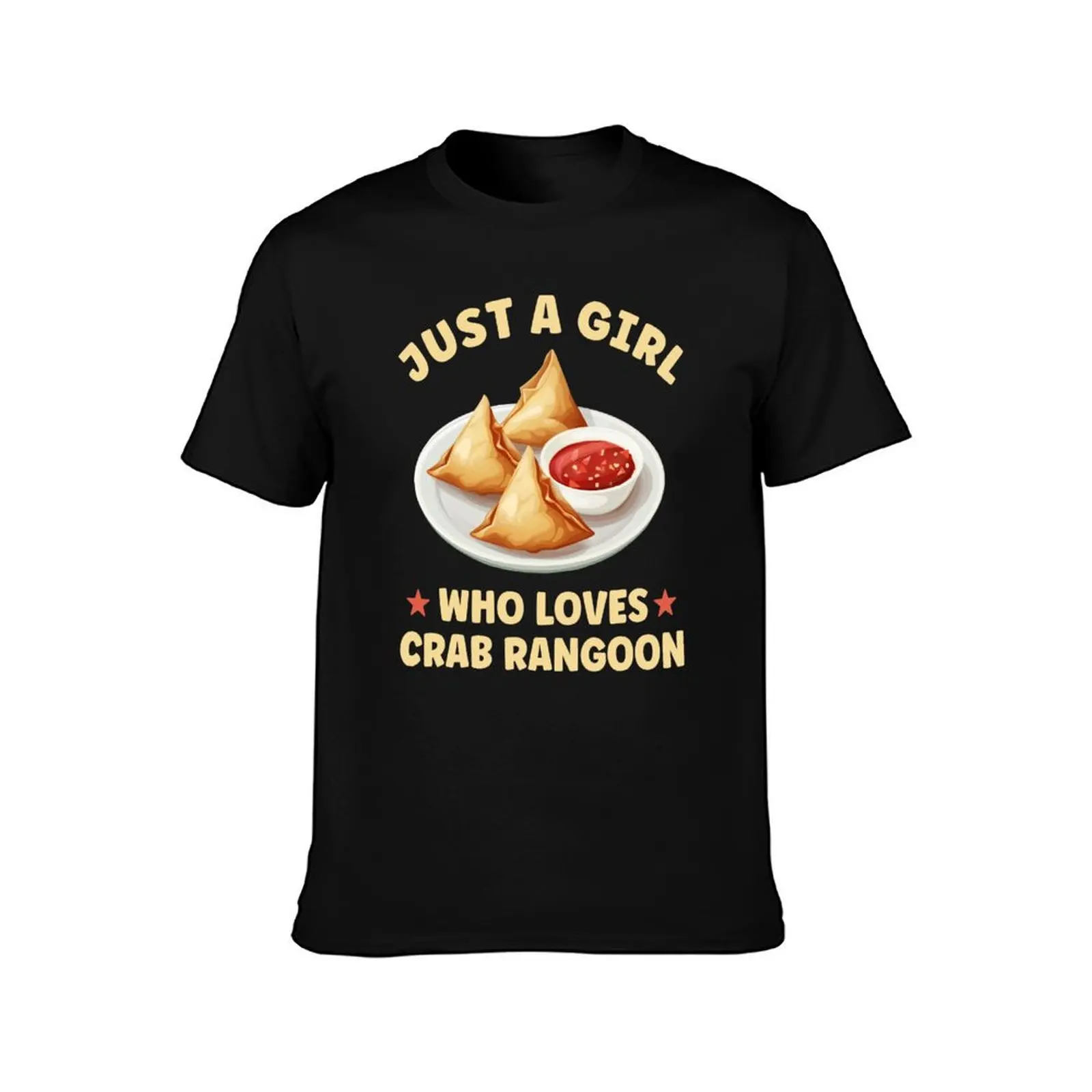Just A Girl Who Loves Crab Rangoon T-Shirt Casual Simple Design Short Sleeve Shirt T-Shirt