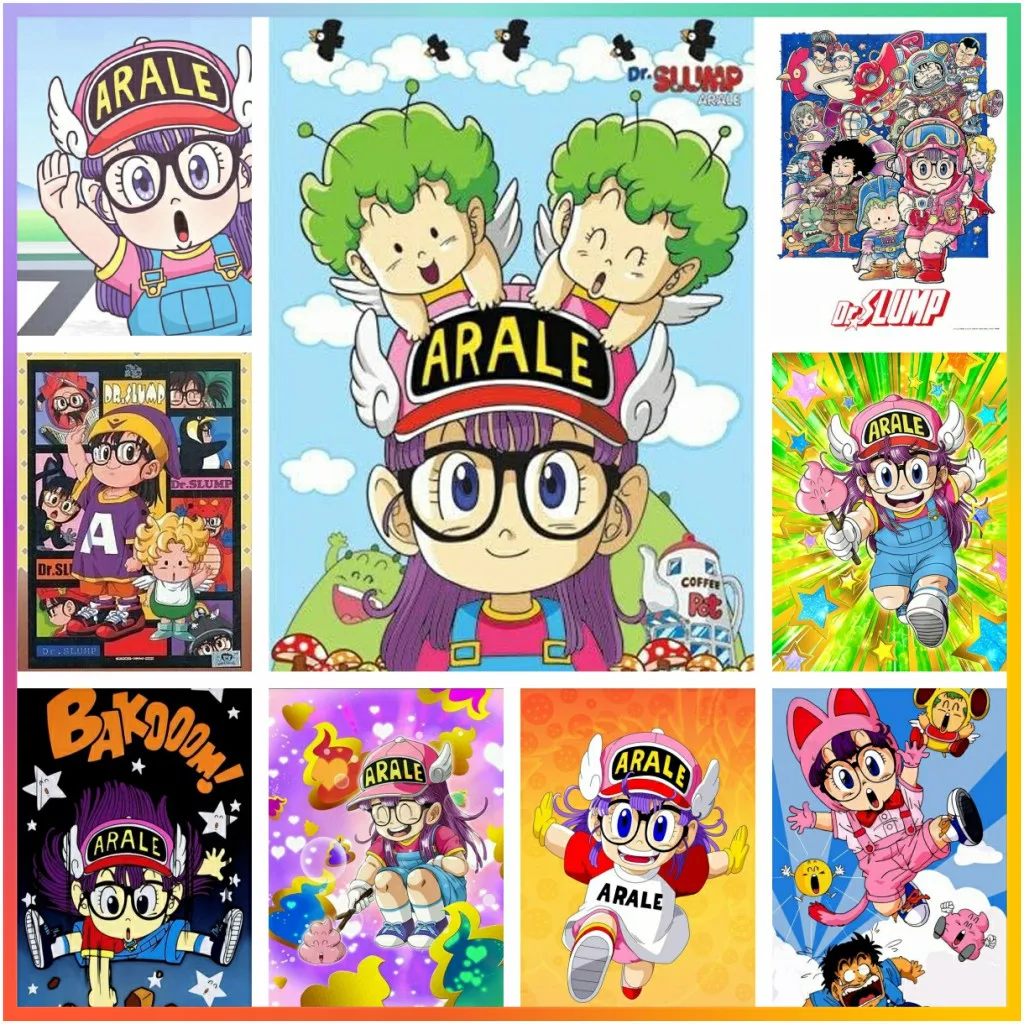 Anime-A-Arales Dr-Slump japońska klasyczna kreskówka diamentowe malowanie ściegiem krzyżykowym sztuczna mozaika wystrój 5D DIY Art nowości