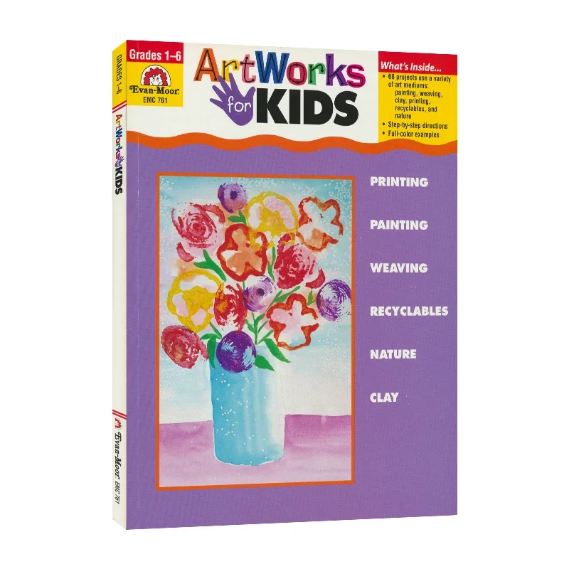 Evan-Moor ArtWorks for Kids, Grades 1-6 Workbook,aged 6 7 8 9 10 11 12, English book 9781557998125