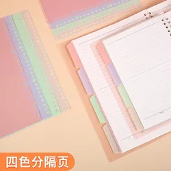 4Pieces of A4/A5/B5 Binder Loose- Leaf Paper File Separator for Binder Notebooks PP Waterproof Binder Index Dividers