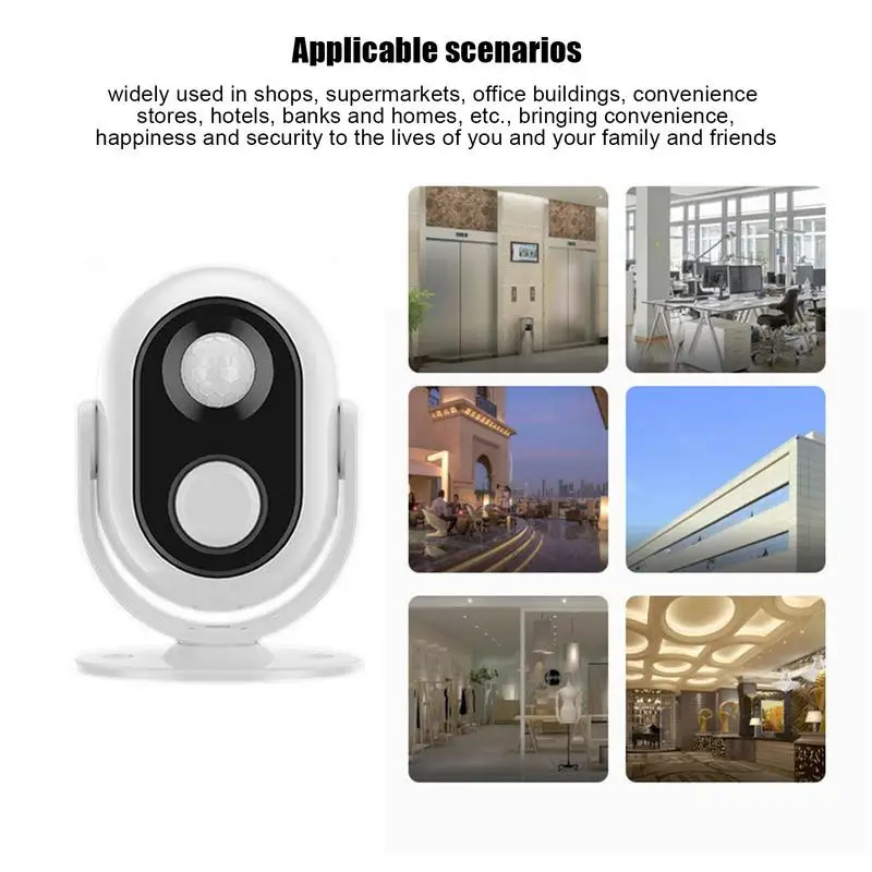 Motion Sensor Door Chime Entrance Welcome Sound Player With 360 Degree Rotation Sensor Alarm Detector Audio Player