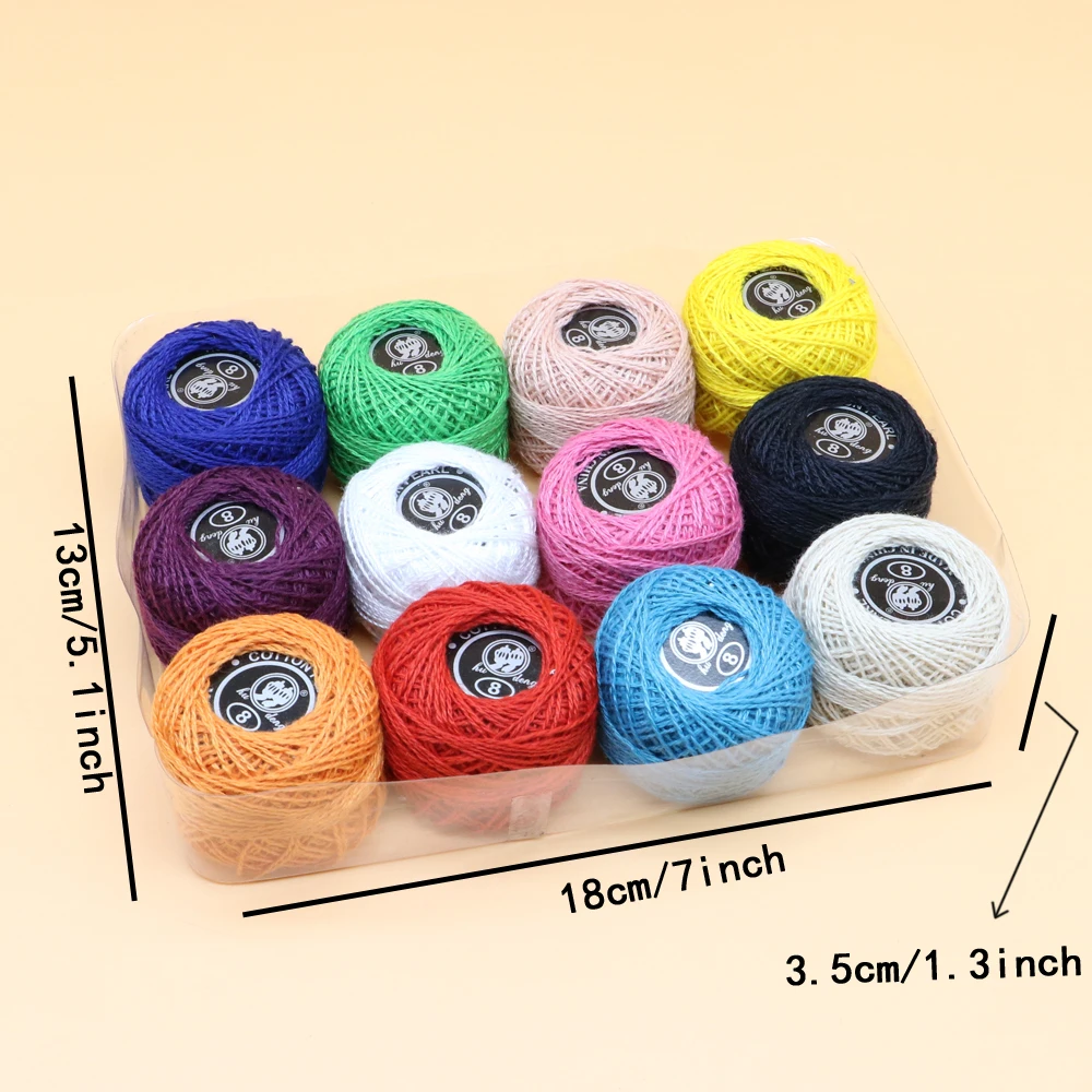 1 box of 12/16 color DIY colored hand sewn cross stitch repair thread crochet lace embroidery thread