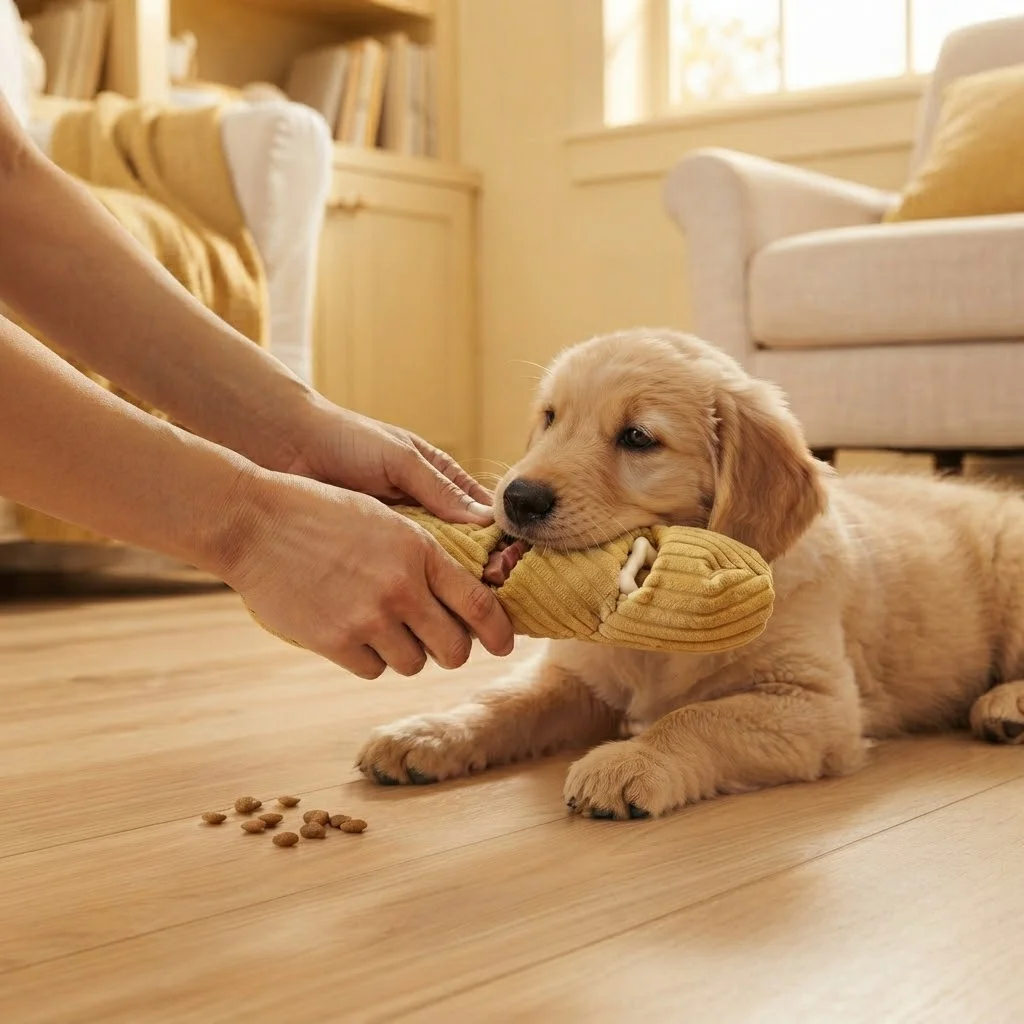 Baguette-förmiges Schnüffelspielzeug für Hunde, Quietschendes Plüsch-Puzzle, Leckerli-Spender, IQ-Förderung, Beschäftigung, Reduziert Langeweile für kleine und mittelgroße Hunde – Detail 3