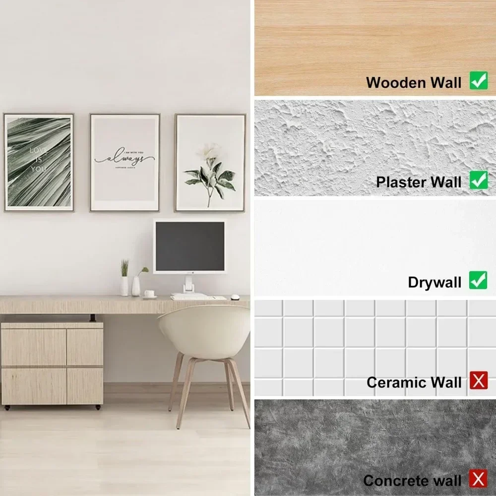 80PCS Heavy Duty LE2 Photo Frame Hooks with Nails Wall Mounting Picture Art Painting Clocks Traceless Hooks for Home Office