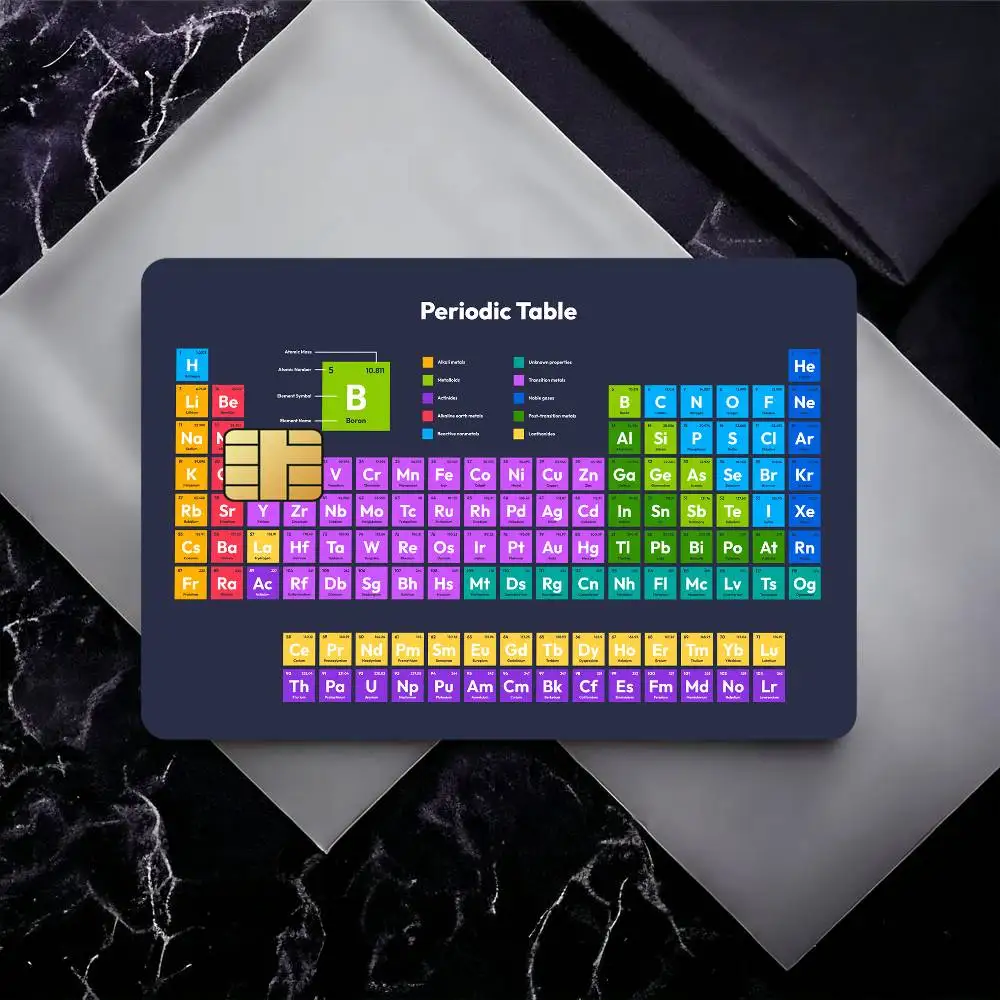 Periodic Table Of Elements Bank Card Sticker Film Tape Skin For Credit Card Debit Card Waterproof Stickers