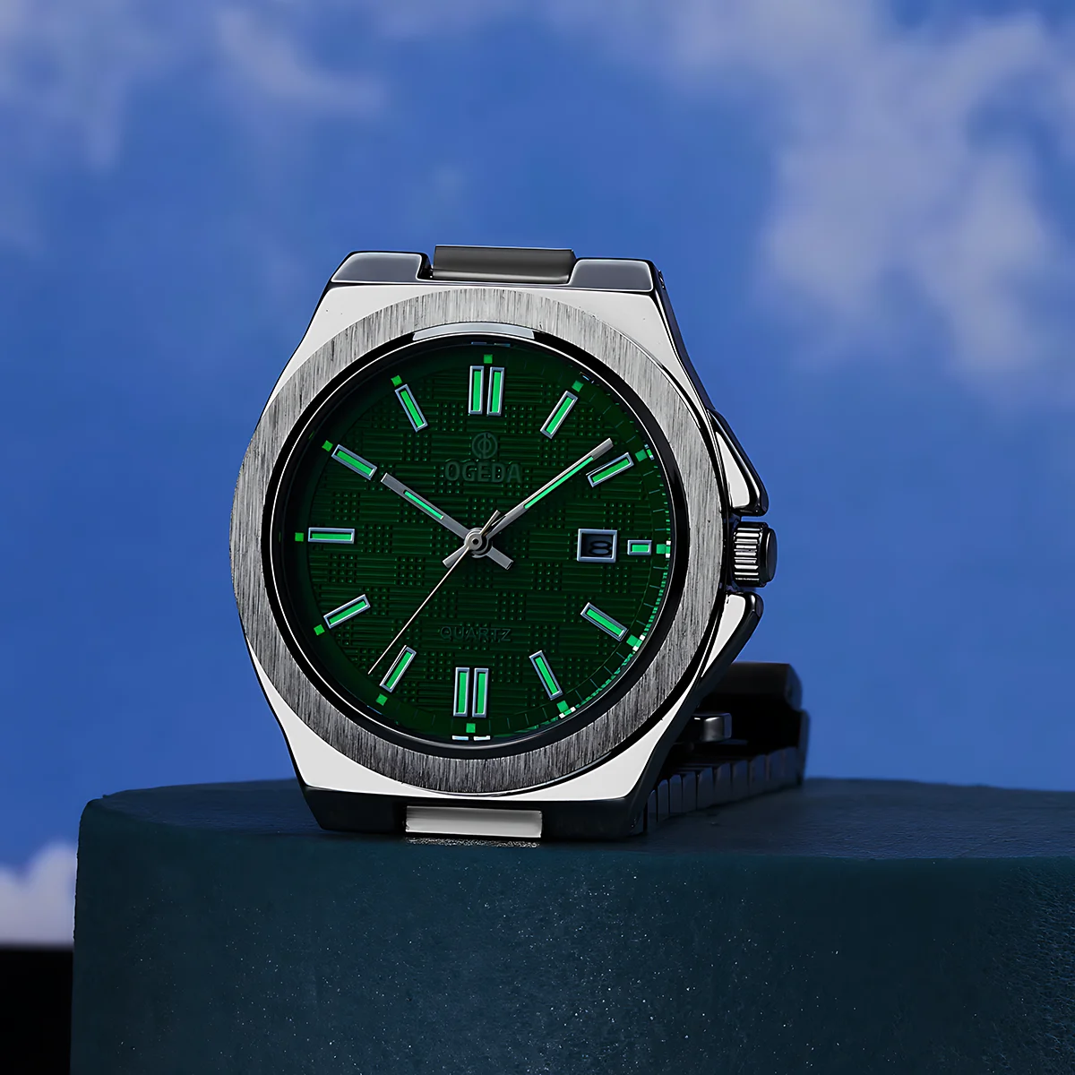 OGEDA 2025 New Fashion Men's Quartz Watch Mineral Glass Alloy Waterproof 3Bar Reloj Hombre Men's Watch
