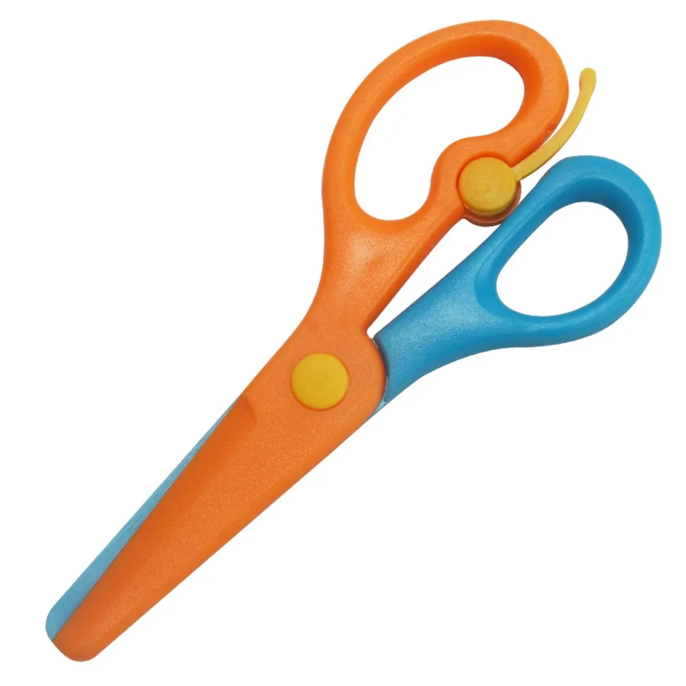 Safe Plastic Safety Scissors Blunt Tip Comfort Grip Anti-Pinch Scissors Anti-Pinch Design Unisex Development Scissors Toddler