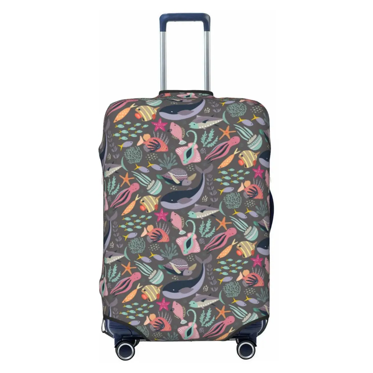 Marine Life Suitcase Cover Fish Turtle Star Pattern Business Flight Fun Luggage Case Protector