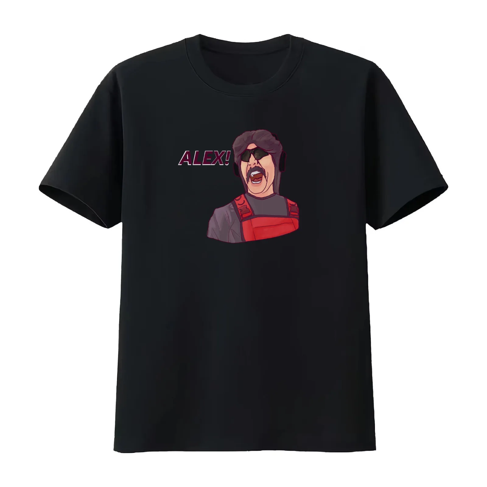Dr Disrespect Yelling at Alex T-Shirt Summer Casual Cotton Tee Oversized Streetwear Tops Vintage Graphic Print 100% Cotton