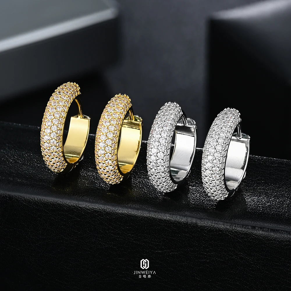 Hip Hop 925 Sterling Silver Moissanite Diamond Earring  High-grade  Iced Out VVS Moissanite Earrings for Men Women