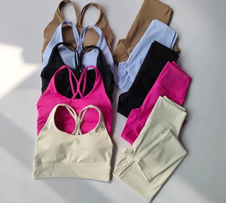 

2pcs Women Seamless Yoga Set Sport Suit Gymwear Workout Clothes Gym Crop Top High Waist Legging Fitness Bra Set Sports Suits