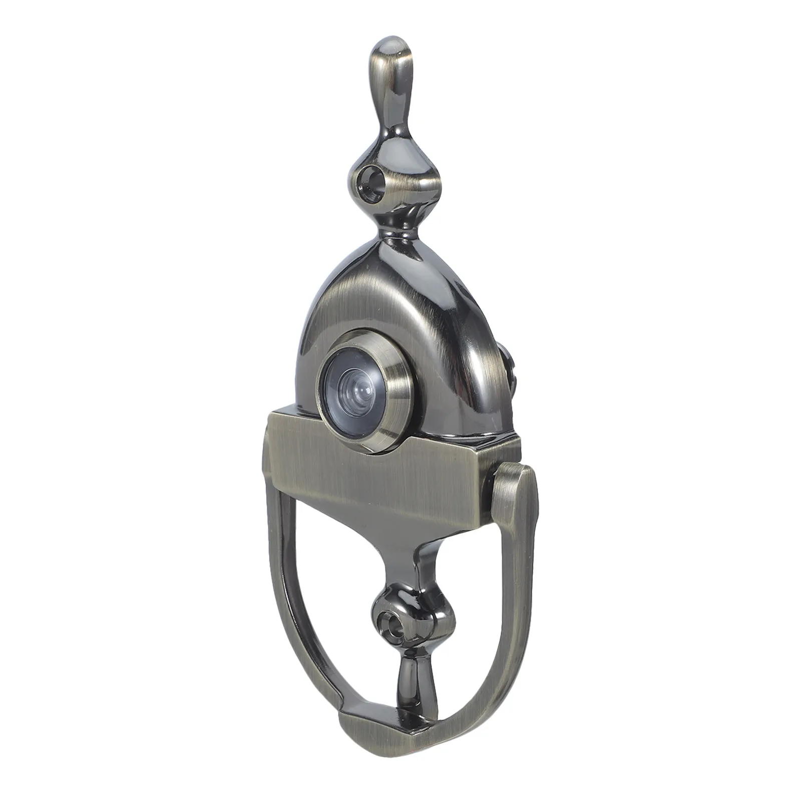 

Timeless Retro Door Knocker with Integrated Cat Eye Viewing Port for Main Entry Doors Decorative Security Hardware Corrosion