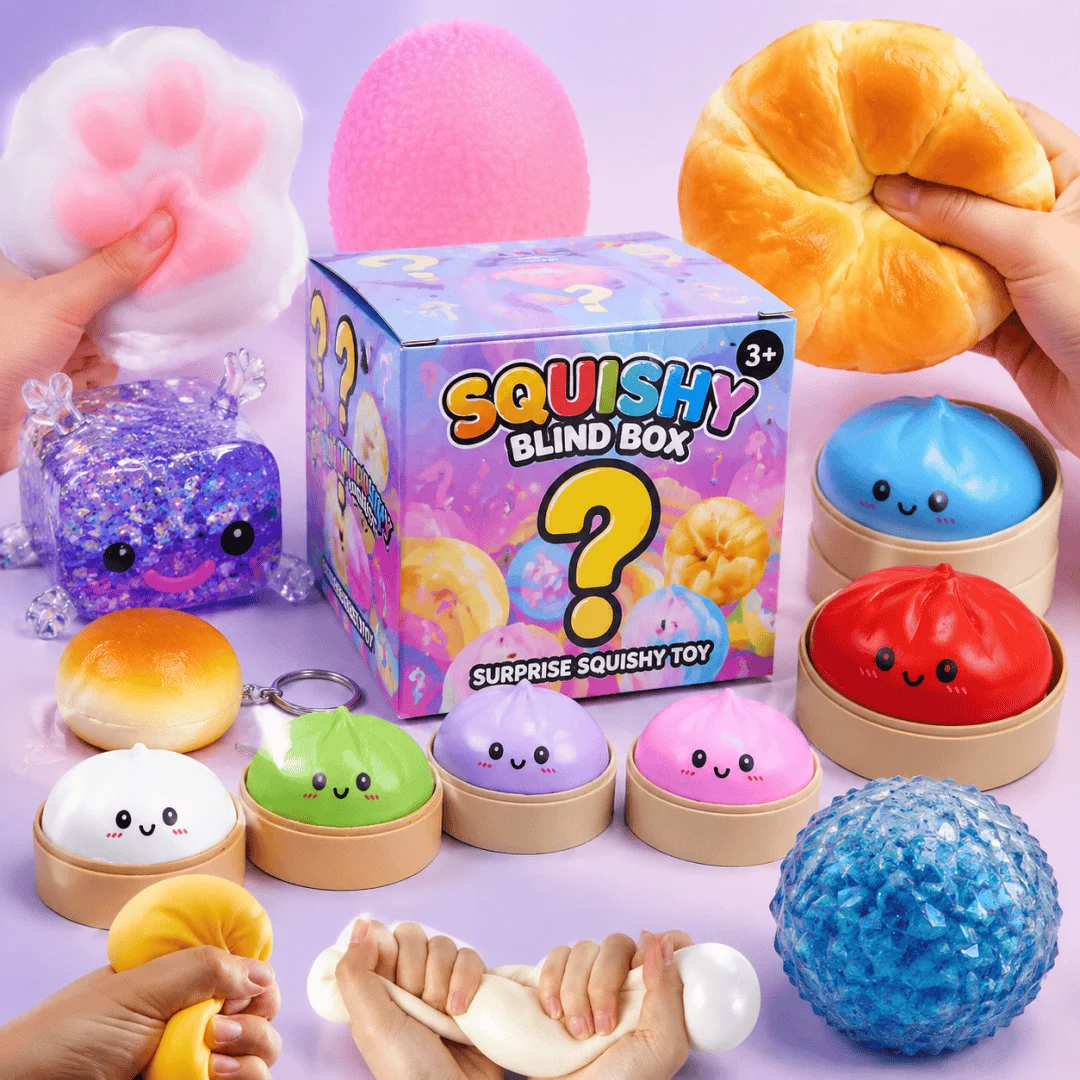 Sensorische Überraschungs-Blindbox: Niedliche Katzenpfoten-Mochi-Squishies, Taro-Brot-Imitat-Fidget-Spielzeug, Taschen-Stresskiller für Studenten