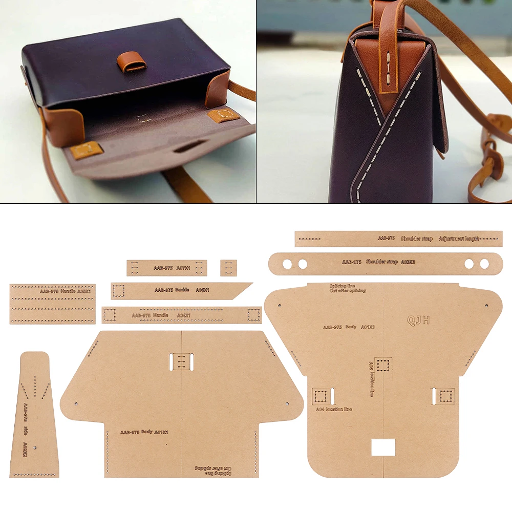 1 Set DIY Quilt-Vorlage aus Kraftpapier, Musterschablone für die Herstellung von quadratischen Schultertaschen und tragbaren Businesstaschen