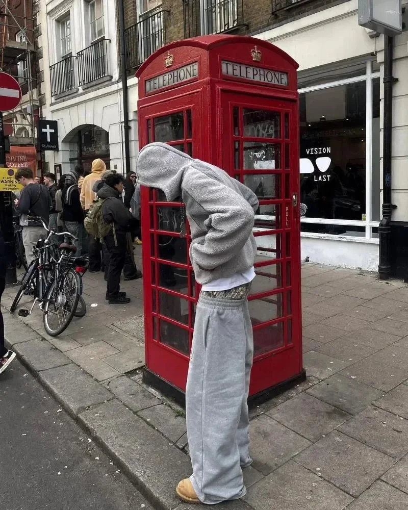 الرجال الرجعية مزدوجة الخصر Sweatpants المطرزة التمويه نمط الاتجاه عادية للجنسين السراويل الفضفاضة الشارع الشهير Y2K بنطال ذو قصة أرجل واسعة