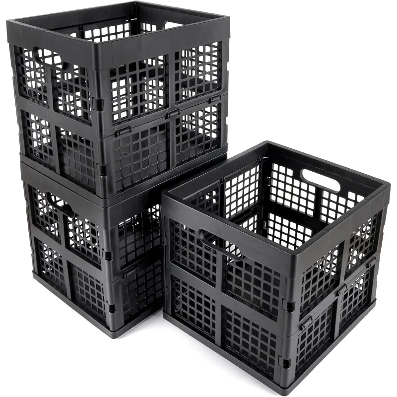 2pcs 36/18 Liters Foldable Plastic Storage Box, Foldable Storage Basket, Multifunctional Multi-Purpose Folding Storage Basket