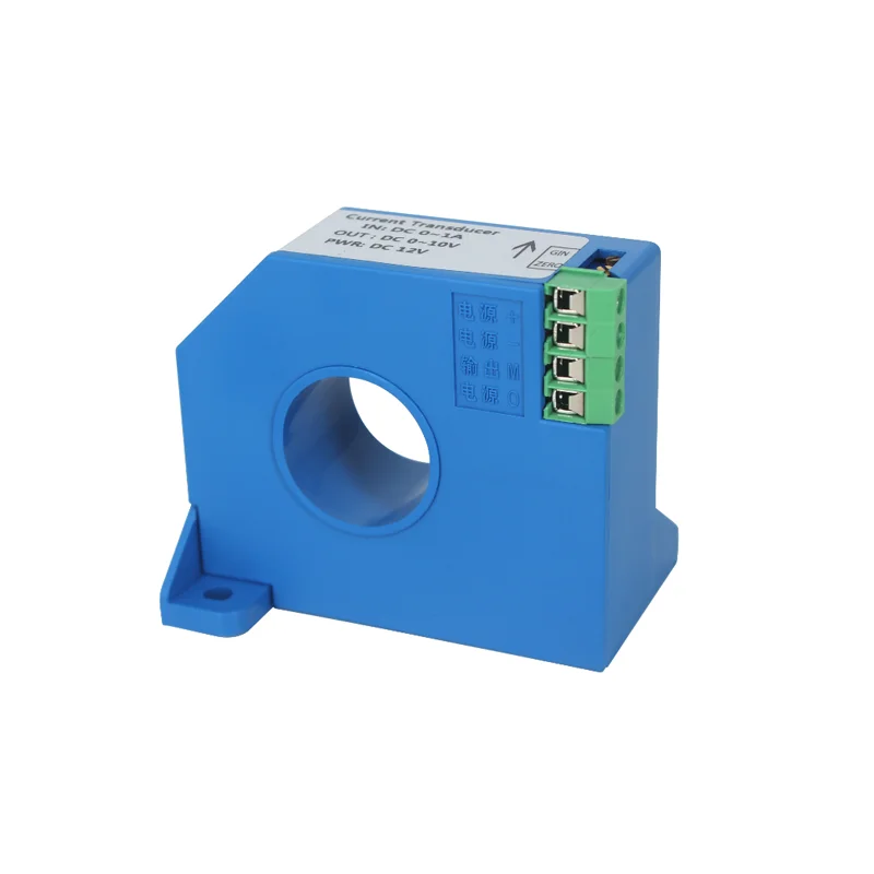 25mm Diameter Perforated Leakage Current Transmitter 0-2000mA Input DC24V Power 4-20ma 0-10V Hall Effect AC Current Sensor