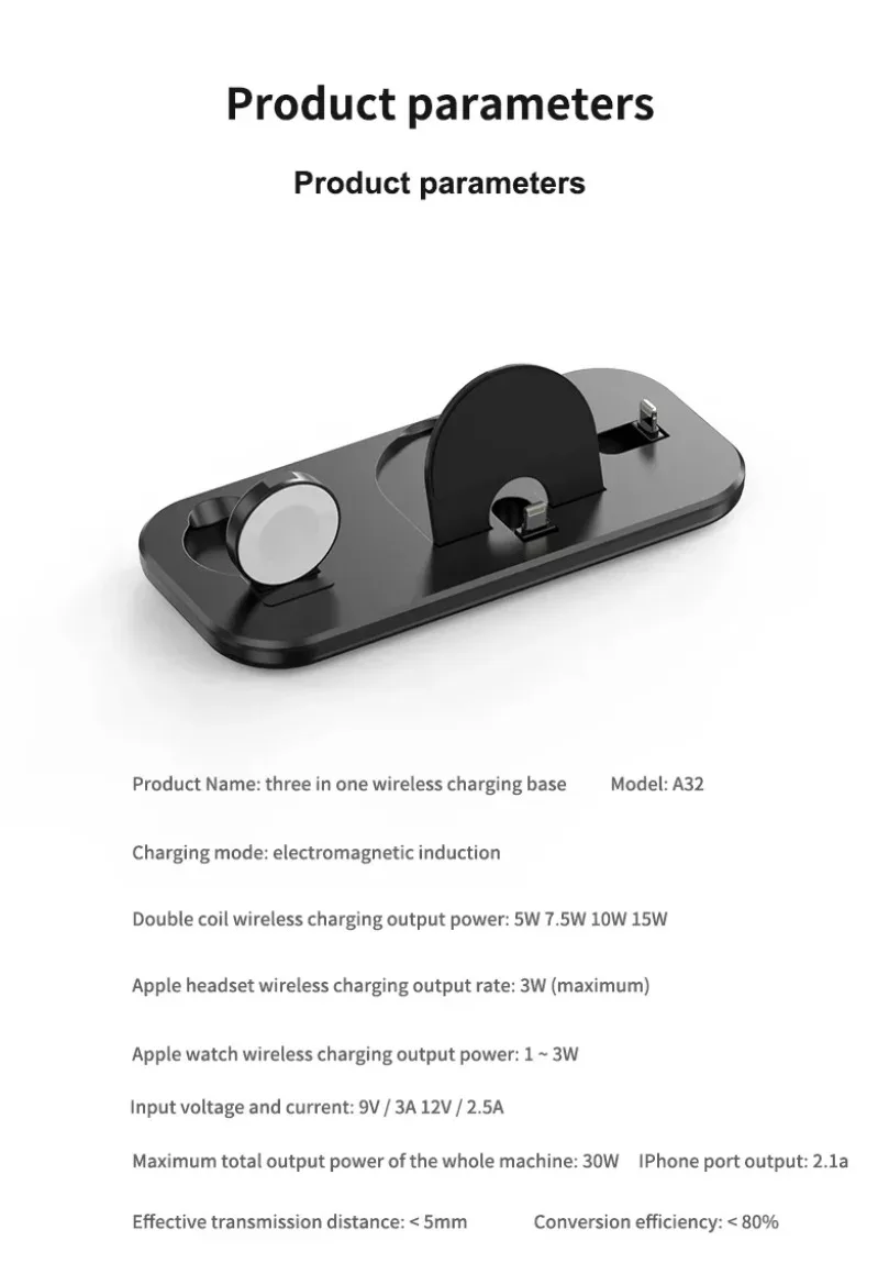3-in-1 Schnell-Ladestation Faltbares Kabelloses Ladegerät Ständer Dock Handyhalter für iPhone 17-12 Apple Watch AirPods – Detail 16