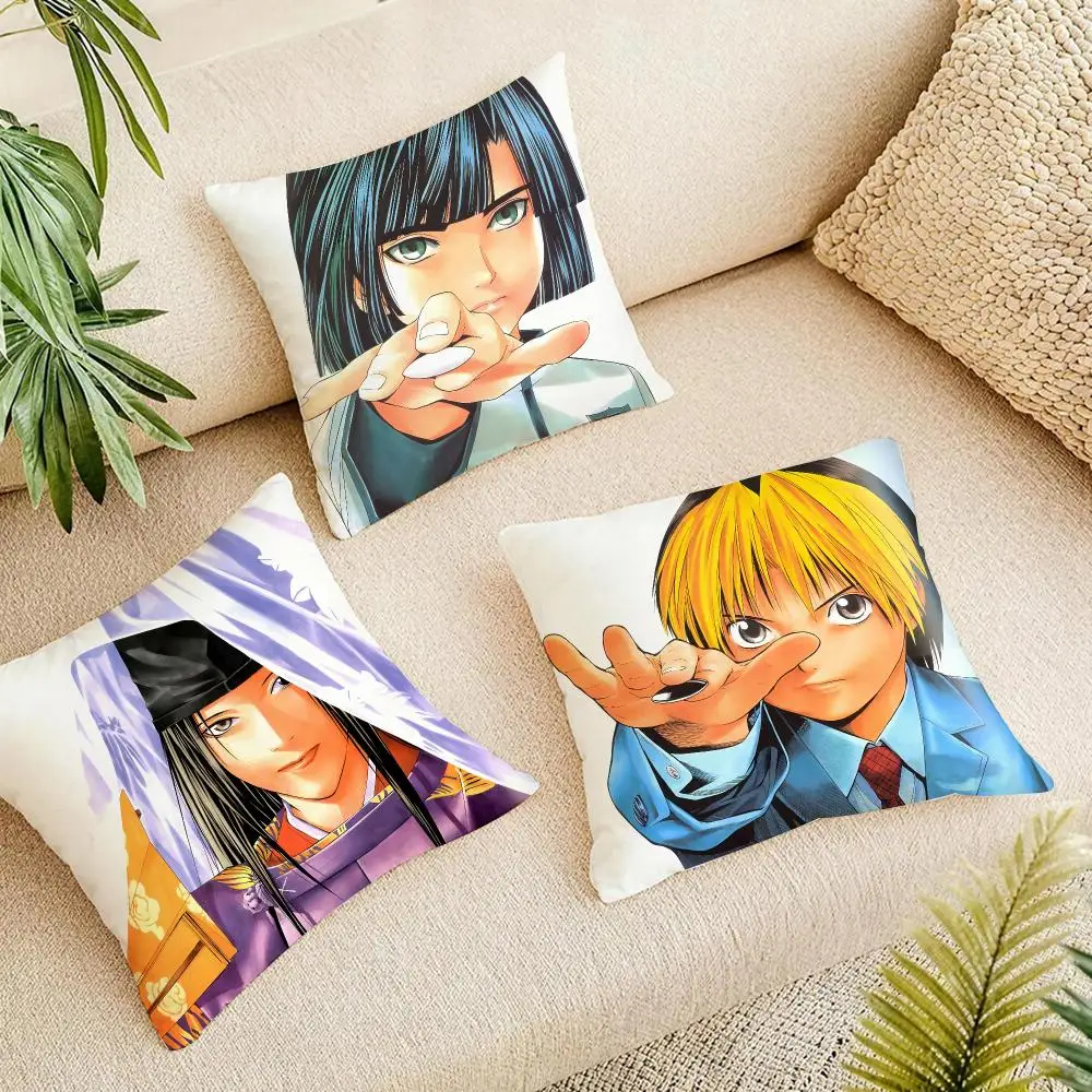 Anime H-Hikaru No Go Cushion Cover Organic Linen Square Pillow Case Durable Non-Allergenic And Kind To Skin