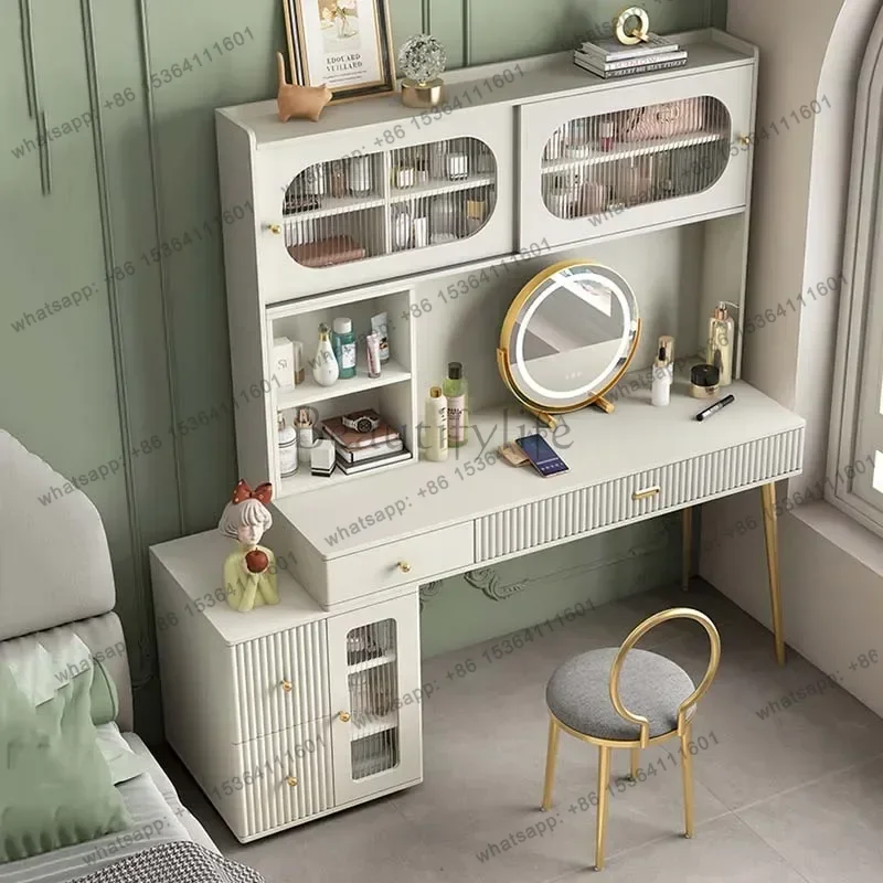 LJY Aesthetic Bedroom Vanity Table Storage Stool Drawer Organizer Dressing Table Room Nordic Coiffeuse De Chambre Salon Furnitur