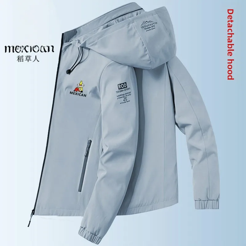 

Мужская повседневная рабочая одежда с капюшоном Jaet Fce на подкладке, свободная посадка, осень-весна, новинка, ветрозащитная молодежная одежда из полиэфирного волокна