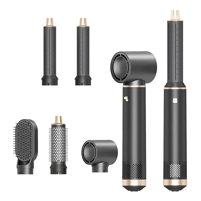 ABBN-5 In 1 Hair Styler Curler & Hair Dryer Brush,Negative Ionic Air Styler Drying, Blow Dryer Brush EU Plug