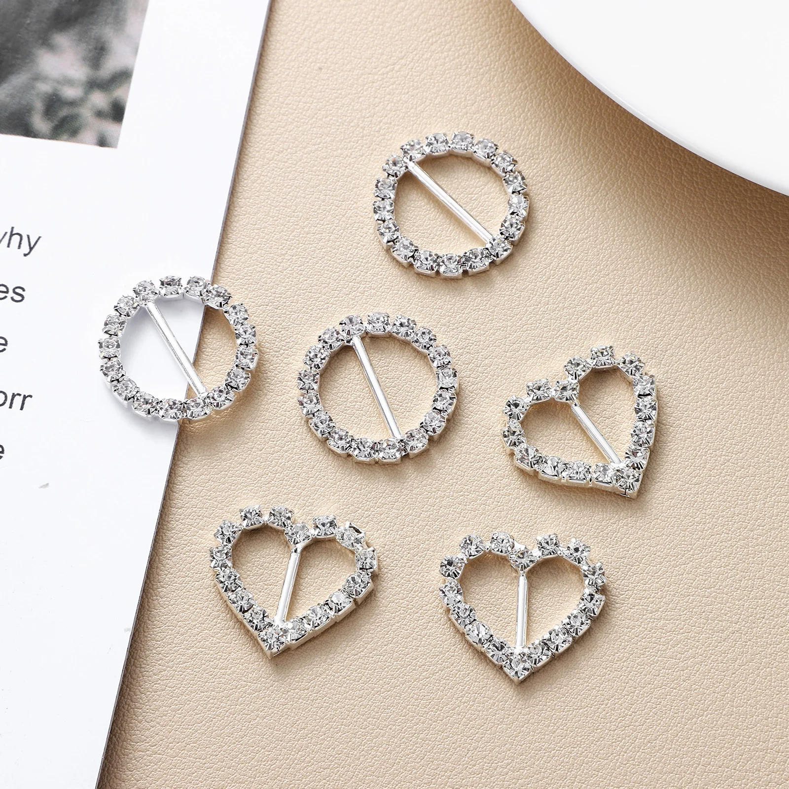 

10 Pcs Rhinestone Buckle Decoration Slide Decorate Buckles Crafts Clip Shoe Copper Shoes Accessories Miss