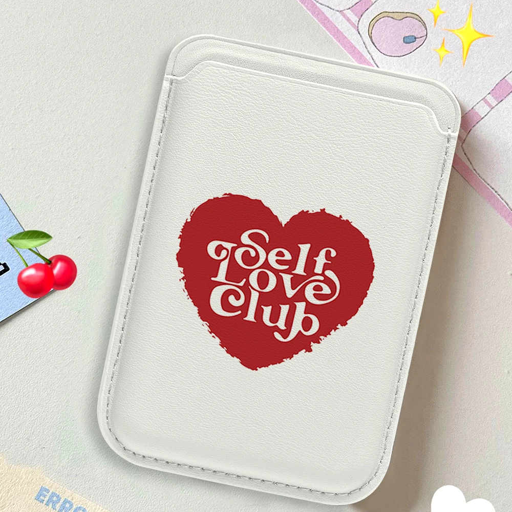 Self Love Club Leder-Kartenetui Handyhülle Kartenhalter für Magnetische Hülle Geeignet für alle iPhone Magsafe Karten-Handy-Rückseiten-Taschen – Detail 3
