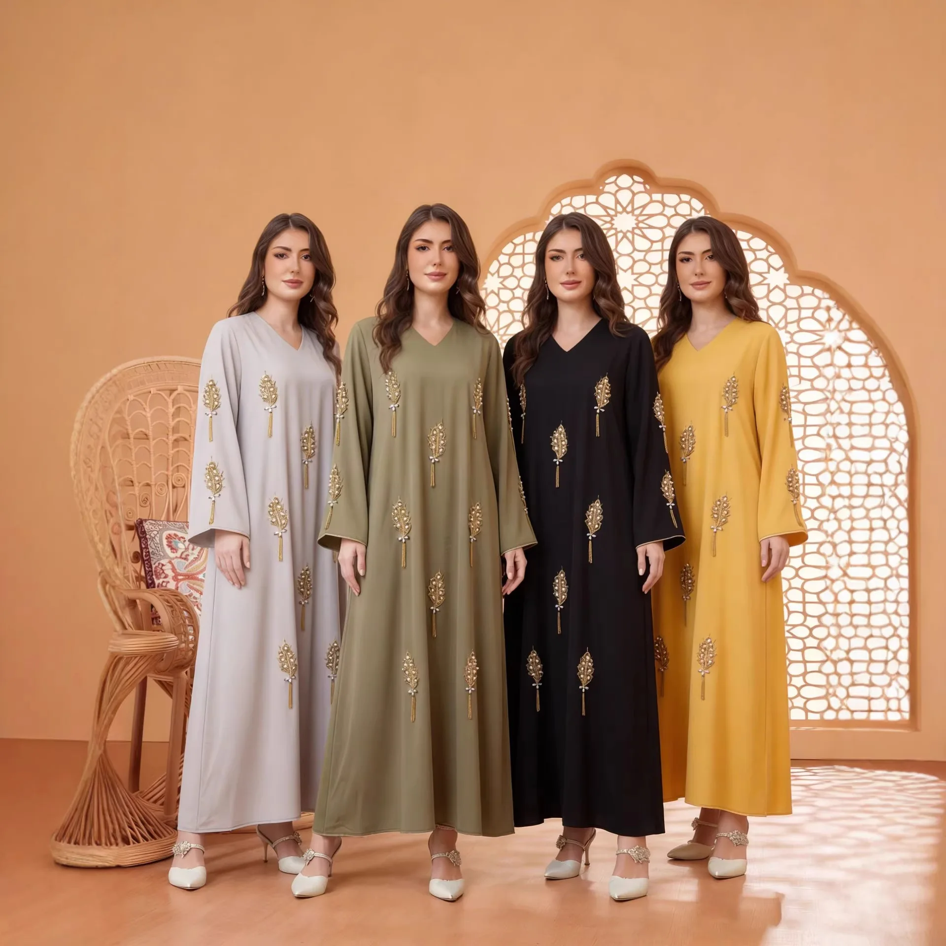 

Dresses Women Eid Muslim Abaya Party Long Dress Beading Dubai Robe Jalabiya Ramadan Abayas Morocco Kaftan Islam Vestidos 2026