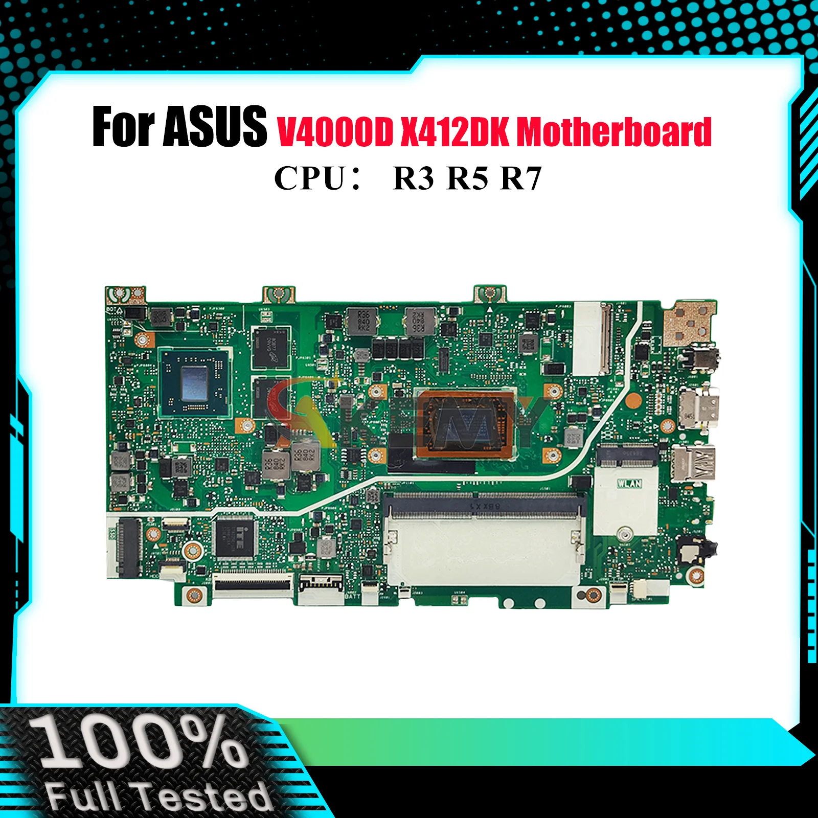

Материнская плата для ноутбука X412DK ASUS VivoBook X412D X412DK V4000d, материнская плата для ноутбука с процессором R3 R5 R7, 100% тестирование, ОК, быстрая доставка