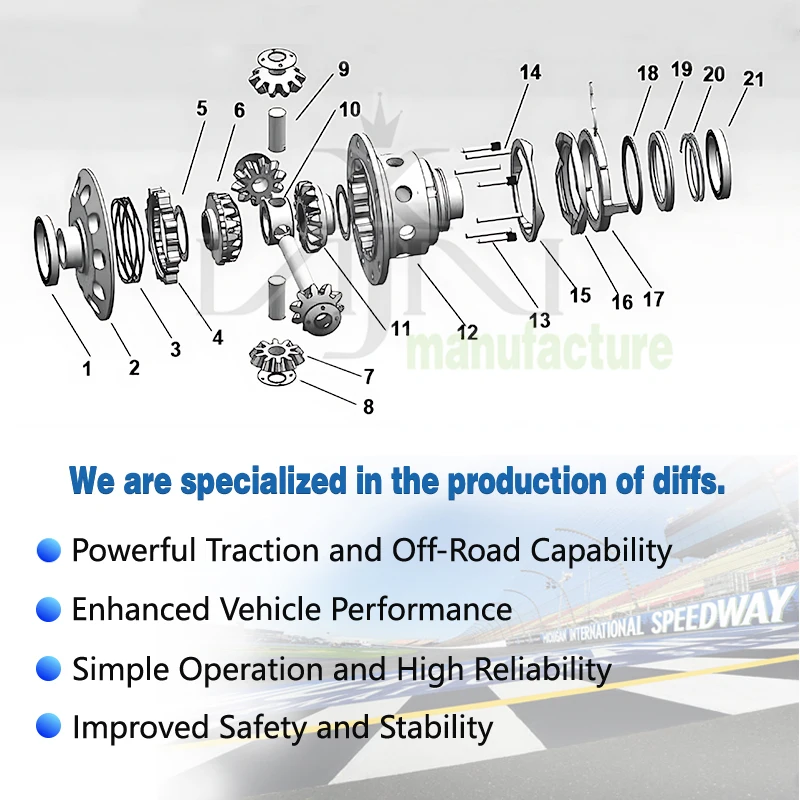 XJX Differenziale Serratura Elettrica ET136 per Nissan Patrol Y60 Y61 - Differenziale Ingranaggi H233B Nuova Condizione