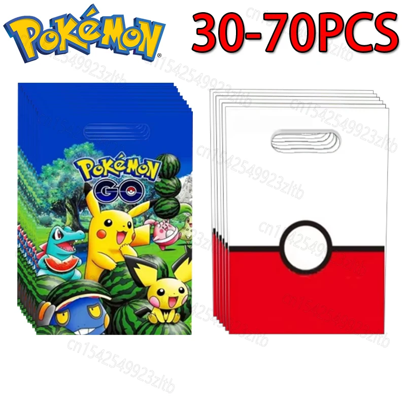 

Anime Pokemon Gift Bags Birthday Decoration Pikachu Goody Biscuit Package Candy Bag Baby Shower Kids Gifts for Party Supplies