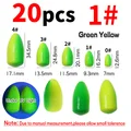 20 piezas de color verde YE 1