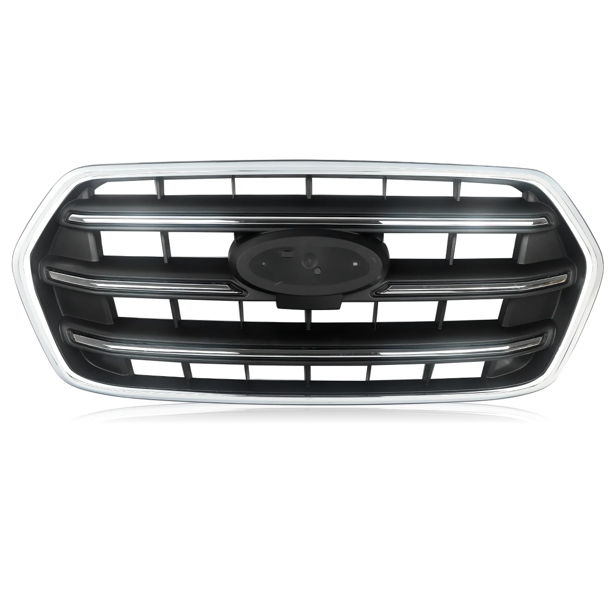 SAIQINGSP Front Bumper Upper Grille W/ Chome Surround For Ford Transit T150 T250 T350 2020-2022 Chrome & Black Car Accessories