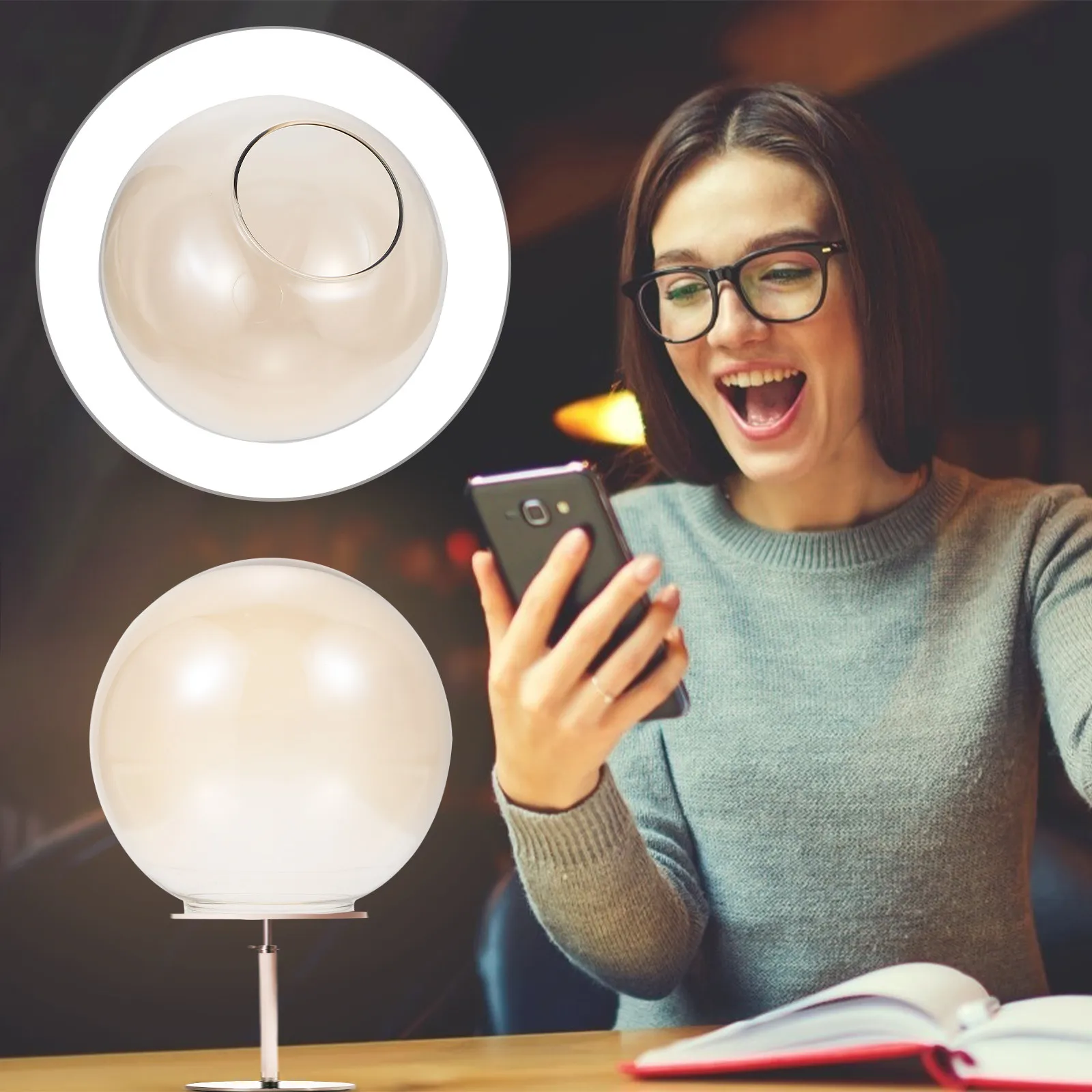 

1 шт. Простой стеклянный абажур для настольной или напольной лампы, аксессуар для домашнего декора, функциональный светильник, многоразовый, элегантный дизайн