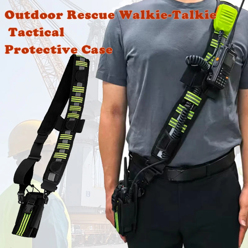 

Firefighter tactical shoulder strap, Portable Radio Holder protect Case, patrol and rescue Universal Adjustable Shoulder Strap