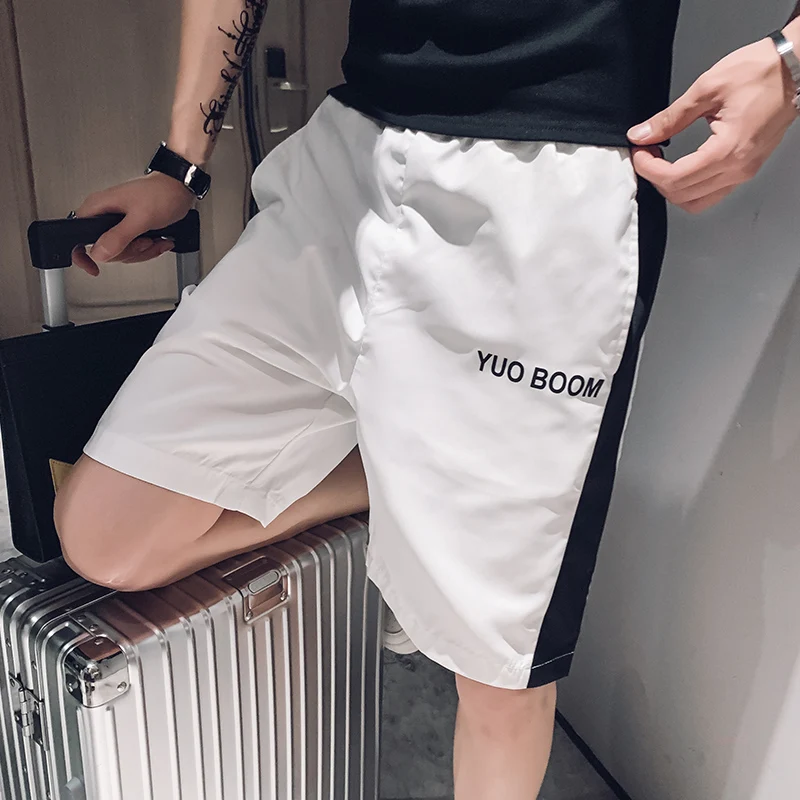 

Мужские спортивные быстросохнущие повседневные свободные шорты больших размеров для пляжа и бега, летние новые модные брендовые брюки-капри