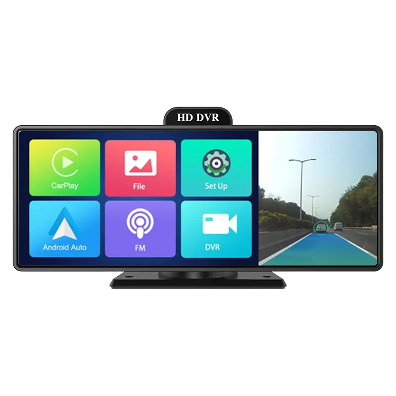 10.26 Inch Linux System Dual Lens DVR With Carplay Android-Auto Hicar, Navigation , 4K HD Screen Stand Alone  Car Black Box