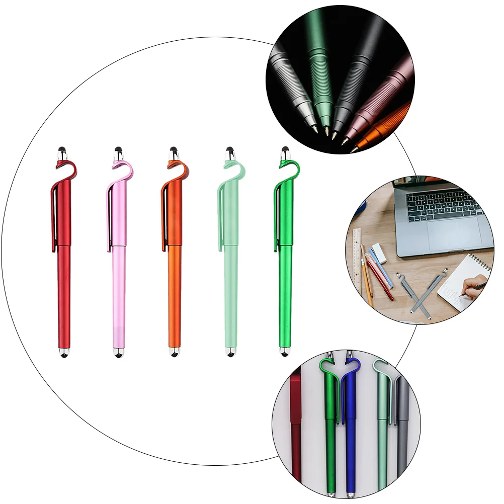 Touch Screen Pen Mobile Phone Holder Ball Students Pens Cellphone Stand Multipurpose Gel Stationery