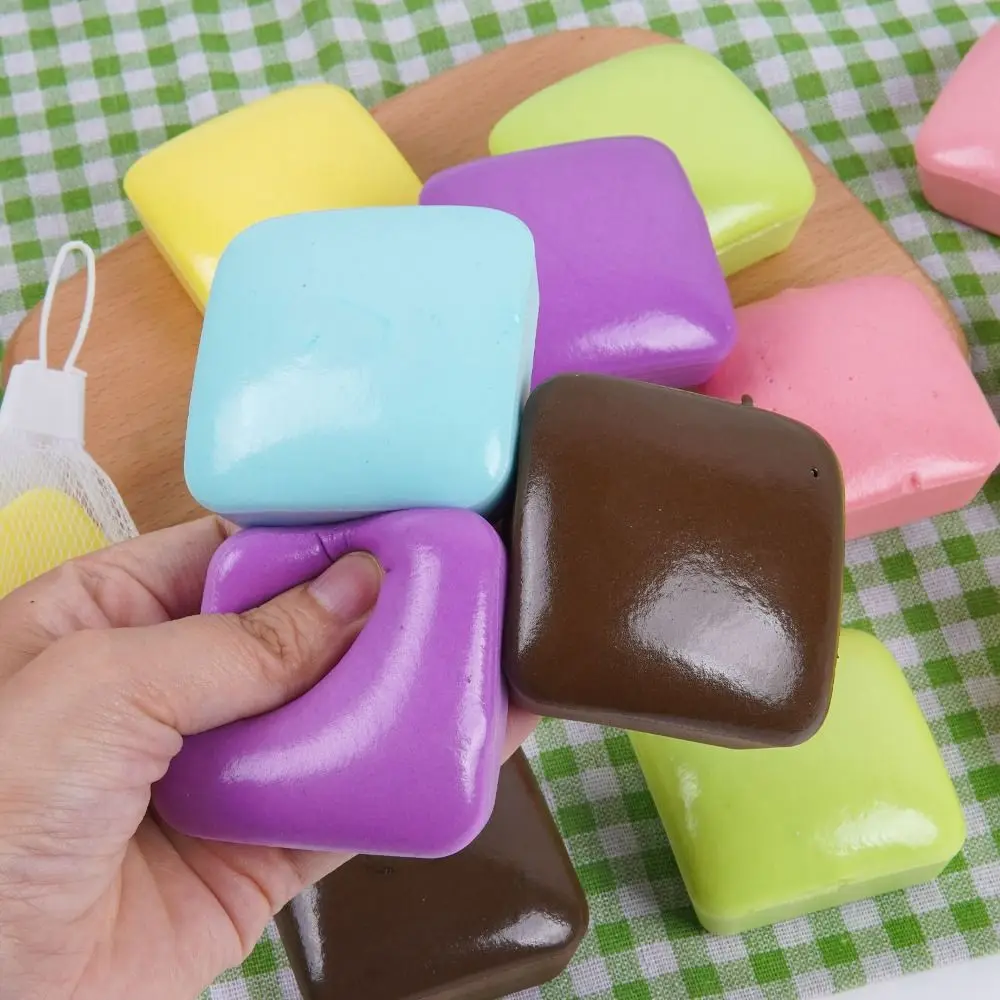 Square Simulation Bread Squeeze Toys Realistic 6cm Bread Squishy Toy Anxiety Relief Kneading Toast Slow Rebound Toys