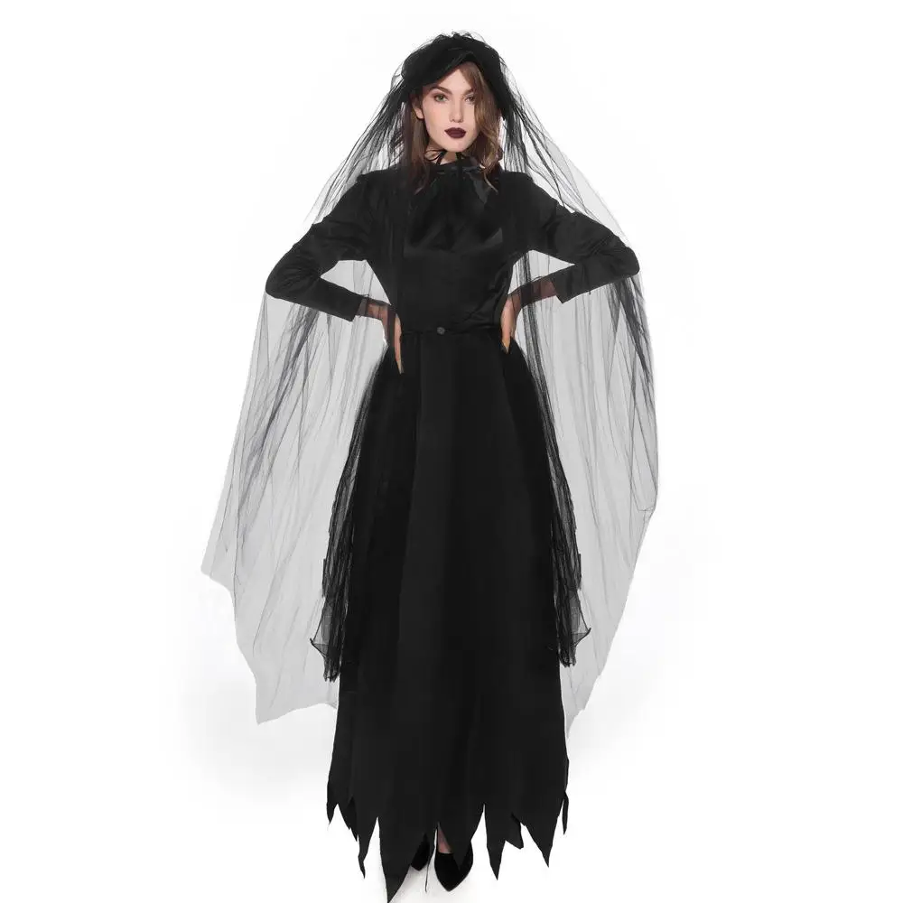 

Halloween Costume Adult Horror Bride Dark Witch Cosplay Performance Gift Stage Performance Women's Traditional Clothing